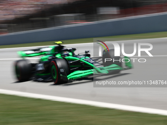 Zhou Guanyu of Kick Sauber during first practice ahead of the Formula 1 Spanish Grand Prix at Circuit de Barcelona-Catalunya in Barcelona, S...