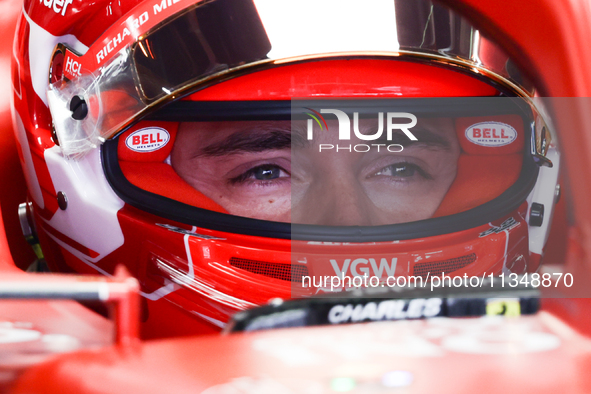 Charles Leclerc of Ferrari during second practice ahead of the Formula 1 Spanish Grand Prix at Circuit de Barcelona-Catalunya in Barcelona,...