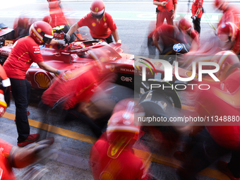 Carlos Sainz of Ferrari during second practice ahead of the Formula 1 Spanish Grand Prix at Circuit de Barcelona-Catalunya in Barcelona, Spa...