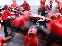 Carlos Sainz of Ferrari during second practice ahead of the Formula 1 Spanish Grand Prix at Circuit de Barcelona-Catalunya in Barcelona, Spa...