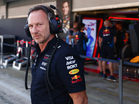 Christian Horner before second practice ahead of the Formula 1 Spanish Grand Prix at Circuit de Barcelona-Catalunya in Barcelona, Spain on J...