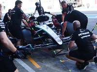 Lewis Hamilton of Mercedes during second practice ahead of the Formula 1 Spanish Grand Prix at Circuit de Barcelona-Catalunya in Barcelona,...