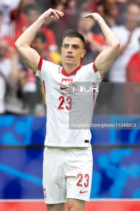 Krzysztof Piatek is playing during the UEFA Euro 2024 Group D match between Poland v Austria, at the Olympiastadion in Berlin,Germany, on Ju...