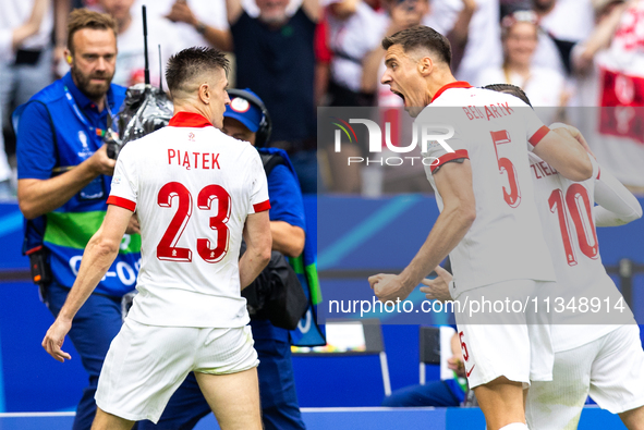 Krzysztof Piatek, Jan Bednarek are playing during the UEFA Euro 2024 Group D match between Poland v Austria, at the Olympiastadion in Berlin...