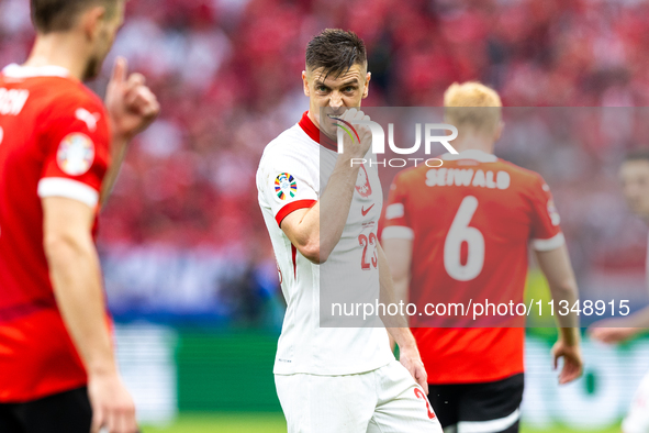 Krzysztof Piatek is playing during the UEFA Euro 2024 Group D match between Poland v Austria, at the Olympiastadion in Berlin,Germany, on Ju...