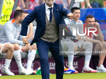 Trener Michal Probierz is reacting during the UEFA Euro 2024 Group D match between Poland v Austria, at the Olympiastadion in Berlin,Germany...