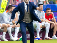 Trener Michal Probierz is reacting during the UEFA Euro 2024 Group D match between Poland v Austria, at the Olympiastadion in Berlin,Germany...