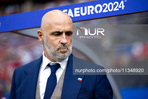 Trener Michal Probierz is standing during the UEFA Euro 2024 Group D match between Poland v Austria, at the Olympiastadion in Berlin,Germany...