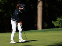 Jin Young Ko of Republic of Korea follows her putt on the 11th green during Day Two of the KPMG Women's PGA Championship at Sahalee Country...