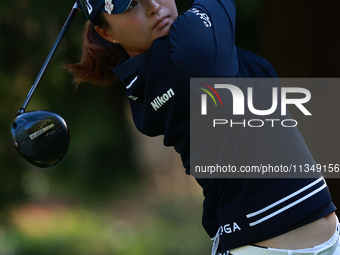 Jin Young Ko of Republic of Korea tees off on the 12th hole during Day Two of the KPMG Women's PGA Championship at Sahalee Country Club in S...