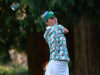 Lexi Thompson of the United States tees off on the 12th hole during Day Two of the KPMG Women's PGA Championship at Sahalee Country Club in...