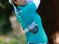 Yuka Saso of Japan tees off on the 12th hole during Day Two of the KPMG Women's PGA Championship at Sahalee Country Club in Sammamish, Washi...