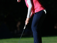 Ariya Jutanugarn of Thailand follows her putt on the 11th green during Day Two of the KPMG Women's PGA Championship at Sahalee Country Club...