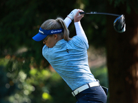 Brooke Henderson of Canada tees off on the 12th hole during Day Two of the KPMG Women's PGA Championship at Sahalee Country Club in Sammamis...