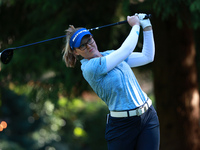 Brooke Henderson of Canada tees off on the 12th hole during Day Two of the KPMG Women's PGA Championship at Sahalee Country Club in Sammamis...