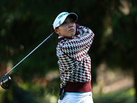 Lydia Ko of New Zealand tees off on the 12th hole during Day Two of the KPMG Women's PGA Championship at Sahalee Country Club in Sammamish,...