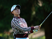 Lydia Ko of New Zealand tees off on the 12th hole during Day Two of the KPMG Women's PGA Championship at Sahalee Country Club in Sammamish,...