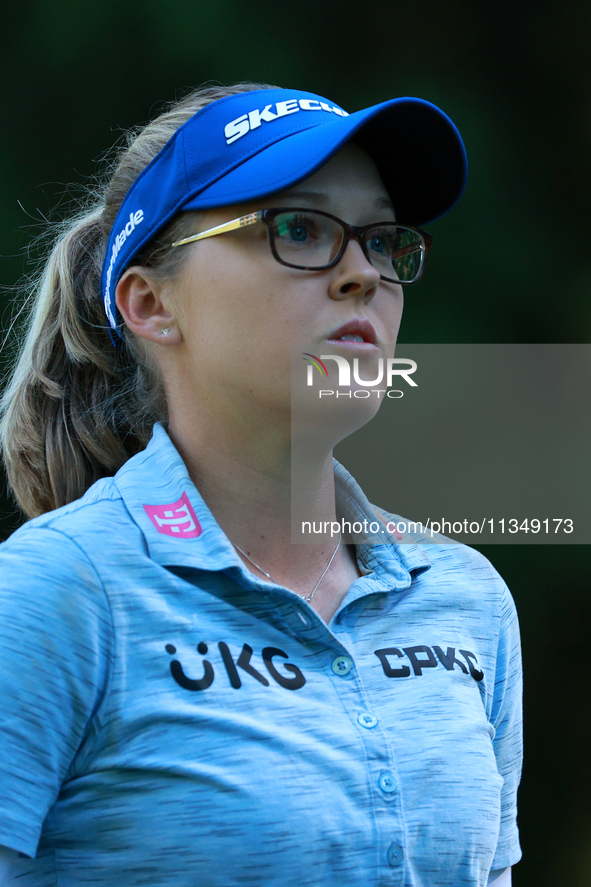 Brooke Henderson of Canada walks on the 12th hole during Day Two of the KPMG Women's PGA Championship at Sahalee Country Club in Sammamish,...