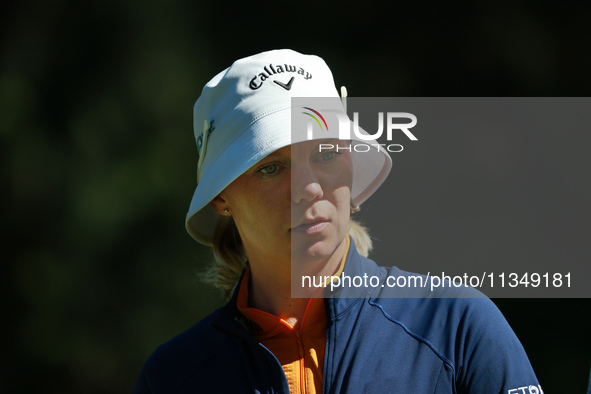 Madelene Sagstrom of Sweden walks on the 18th green during Day Two of the KPMG Women's PGA Championship at Sahalee Country Club in Sammamish...