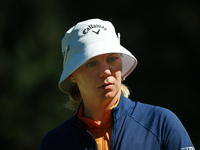 Madelene Sagstrom of Sweden walks on the 18th green during Day Two of the KPMG Women's PGA Championship at Sahalee Country Club in Sammamish...