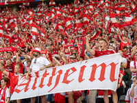 Austrian fans are celebrating victory   during the UEFA Euro 2024 Group D match between Poland v Austria, at the Olympiastadion in Berlin,Ge...