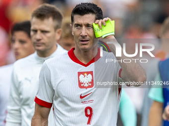 Robert Lewandowski is reacting after loosing match the UEFA Euro 2024 Group D match between Poland v Austria, at the Olympiastadion in Berli...