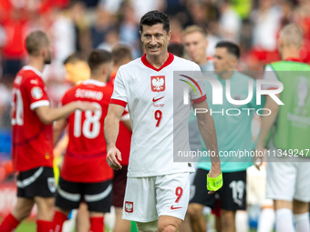 Robert Lewandowski is reacting after loosing match the UEFA Euro 2024 Group D match between Poland v Austria, at the Olympiastadion in Berli...