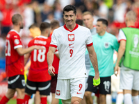 Robert Lewandowski is reacting after loosing match the UEFA Euro 2024 Group D match between Poland v Austria, at the Olympiastadion in Berli...