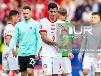 Robert Lewandowski is reacting after loosing match the UEFA Euro 2024 Group D match between Poland v Austria, at the Olympiastadion in Berli...