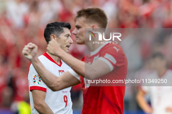 Robert Lewandowski is reacting after loosing match the UEFA Euro 2024 Group D match between Poland v Austria, at the Olympiastadion in Berli...