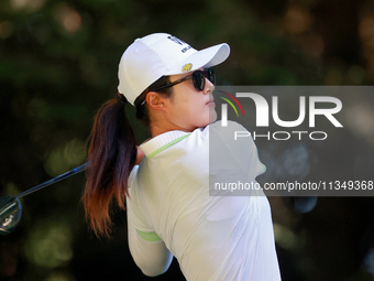 Yu Liu of China hits from the 16th tee during the second round of the KPMG Women's PGA Championship at Sahalee Country Club on Friday, June...