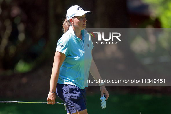 Perrine Delacour of France walks to the 15th green during the second round of the KPMG Women's PGA Championship at Sahalee Country Club on F...