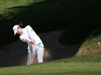 Hinako Shibuno of Japan hits out of the bunker toward the 7th green during Day Two of the KPMG Women's PGA Championship at Sahalee Country C...