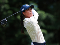 Celine Boutier of France tees off on the 7th tee during Day Two of the KPMG Women's PGA Championship at Sahalee Country Club in Sammamish, W...