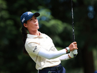 Celine Boutier of France tees off on the 7th tee during Day Two of the KPMG Women's PGA Championship at Sahalee Country Club in Sammamish, W...