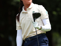 Celine Boutier of France tees off on the 7th tee during Day Two of the KPMG Women's PGA Championship at Sahalee Country Club in Sammamish, W...