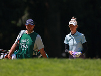 Nelly Korda of the United States prepares for her second shot on the first hole during Day Two of the KPMG Women's PGA Championship at Sahal...