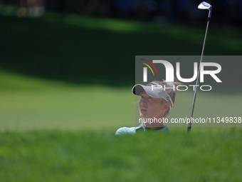 Nelly Korda of the United States follows her fairway shot on the first hole during Day Two of the KPMG Women's PGA Championship at Sahalee C...