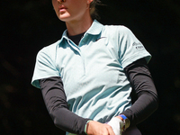 Nelly Korda of the United States tees off on the second hole during Day Two of the KPMG Women's PGA Championship at Sahalee Country Club in...