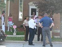 Four people are being shot in a mass shooting during a repass service at the Salvation Army Center in South Chicago Suburbs in Blue Island,...