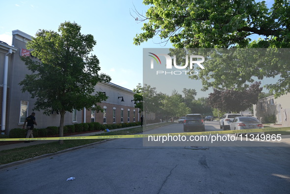 Four people are being shot in a mass shooting during a repass service at the Salvation Army Center in South Chicago Suburbs in Blue Island,...