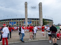 Fans are gathering before   the UEFA Euro 2024 Group D match between Poland v Austria, at the Olympiastadion in Berlin,Germany, on June 21,...