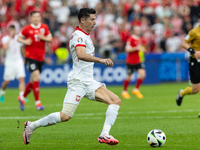 Robert Lewandowski is playing during the UEFA Euro 2024 Group D match between Poland v Austria, at the Olympiastadion in Berlin,Germany, on...