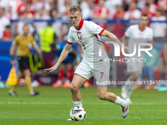 Karol Swiderski  is playing during the UEFA Euro 2024 Group D match between Poland v Austria, at the Olympiastadion in Berlin,Germany, on Ja...