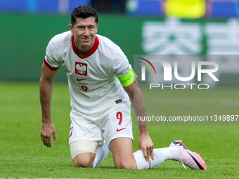 Robert Lewandowski  is playing during the UEFA Euro 2024 Group D match between Poland v Austria, at the Olympiastadion in Berlin,Germany, on...