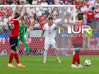 Nicola Zalewski  is playing during the UEFA Euro 2024 Group D match between Poland v Austria, at the Olympiastadion in Berlin,Germany, on Ja...