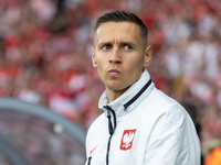 Przemyslaw Frankowski  is walking onto the pitch during the UEFA Euro 2024 Group D match between Poland v Austria, at the Olympiastadion in...