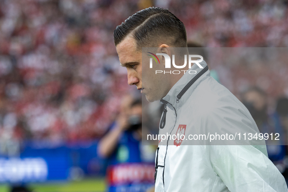 Piotr Zielinski  is walking onto the pitch during the UEFA Euro 2024 Group D match between Poland v Austria, at the Olympiastadion in Berlin...