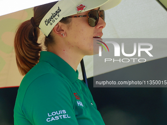 Hannah Green of Australia waits on the 3rd fairway during the second round of the KPMG Women's PGA Championship at Sahalee Country Club on F...