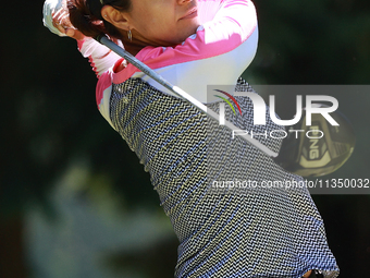 Paula Reto of South Africa tees off on the 7th hole during Day Two of the KPMG Women's PGA Championship at Sahalee Country Club in Sammamish...